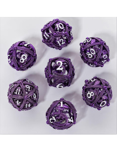 Juego de Dados DND de Metal Soar Forge Dragón Púrpura 2