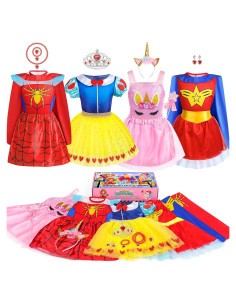 Disfraz de Princesa y Supergirl Jeowoqao para Niñas 3-6 Años