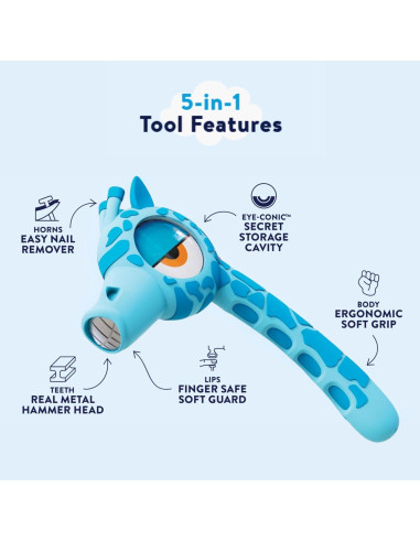 Martillo Real para Niños Handy Famm con Extractor de Clavos