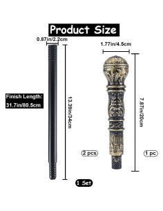 Bastón Vintage GORGECRAFT para Disfraz 80.5 cm Halloween 2