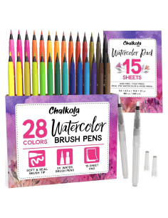 Set de 31 Piezas de Marcadores de Acuarela Chalkola - 28 Colores