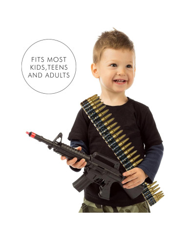 Cinturón de Balas Falsas Skeleteen 152 cm Accesorios Disfraz