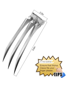 Garras de Wolverine para Cosplay Adulto - Set de 2 Plateadas 2
