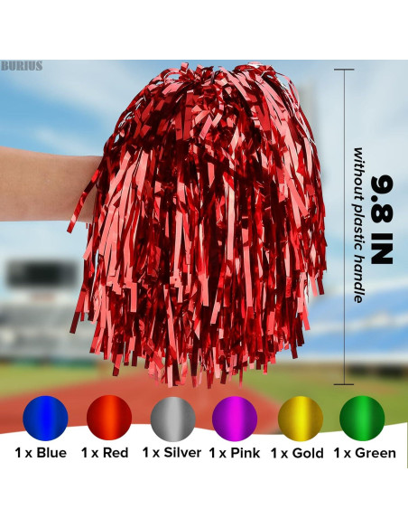 Set de Pompones de Animación BURIUS - 6 Piezas Multicolor 25 cm