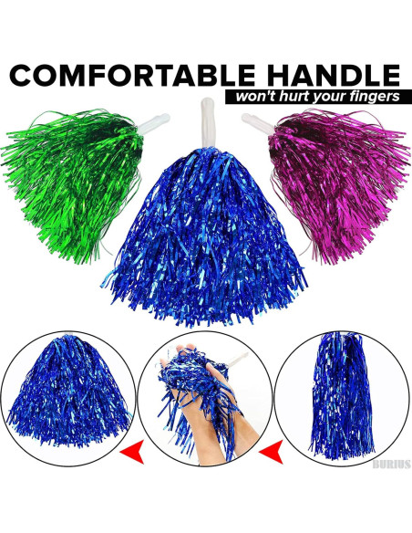 Set de Pompones de Animación BURIUS - 6 Piezas Multicolor 25 cm