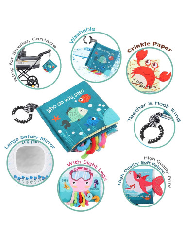 Libro de Tela Interactivo Bebé Mondo Océano 0-18 Meses