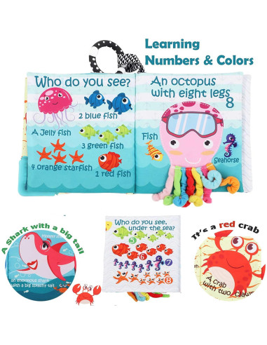 Libro de Tela Interactivo Bebé Mondo Océano 0-18 Meses