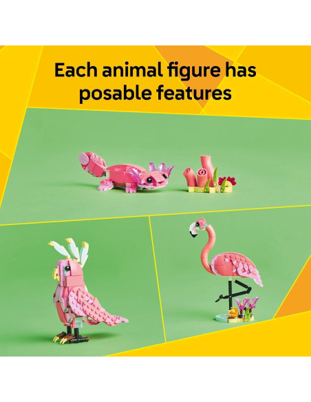 LEGO Creator 3 en 1 Animales Salvajes Flamenco Rosa 288 Piezas