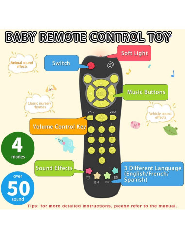 Juego de Teléfono de Juguete KALUYA Control Remoto Negro