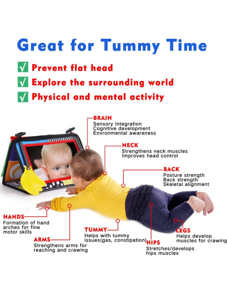 Espejo Tummy Time Bebés Thremhoo con Libro Sensorial