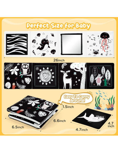 Juguetes para Bebés URMYWO en Blanco y Negro 0-12 Meses