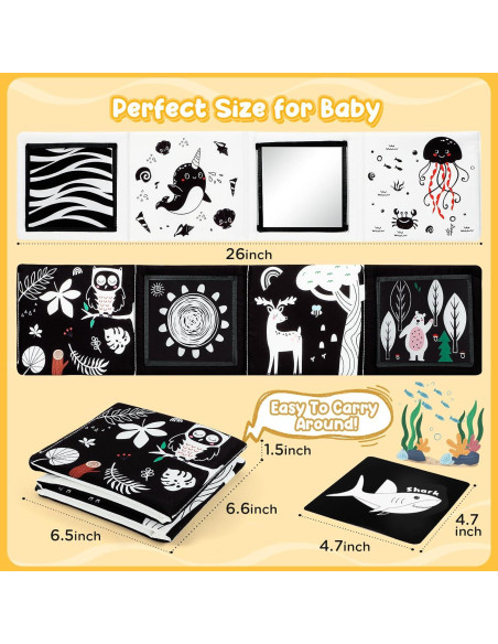 Juguetes para Bebés URMYWO en Blanco y Negro 0-12 Meses