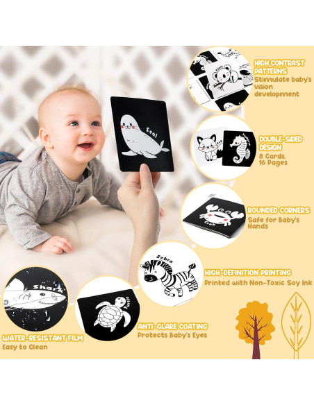 Juguetes para Bebés URMYWO en Blanco y Negro 0-12 Meses