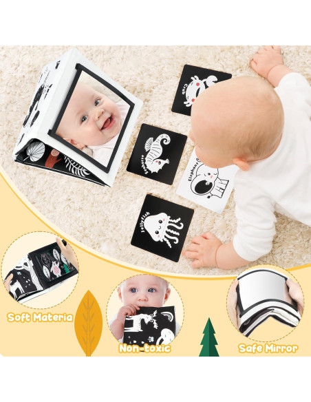 Juguetes para Bebés URMYWO en Blanco y Negro 0-12 Meses