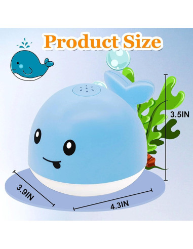 Juguete de Baño Ballena PARHILYAR Iluminado 12,7 cm