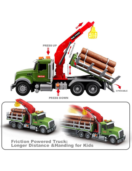Camión de Madera Dwi Dowellin con Grúa y 6 Troncos Camión de Madera Dwi Dowellin con Grúa y 6 Troncos
