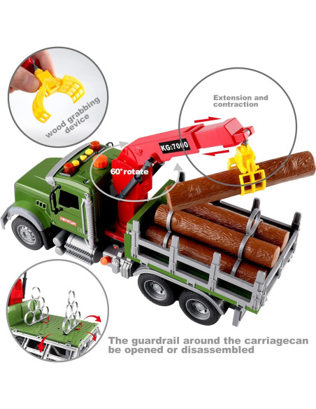 Camión de Madera Dwi Dowellin con Grúa y 6 Troncos Camión de Madera Dwi Dowellin con Grúa y 6 Troncos