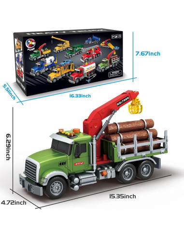 Camión de Madera Dwi Dowellin con Grúa y 6 Troncos