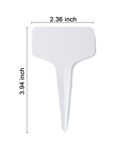 100 Etiquetas de Jardín MIHEY Tipo T con Bolígrafo Blancas 6x10cm