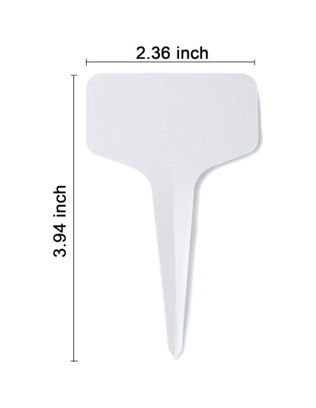 100 Etiquetas de Jardín MIHEY Tipo T con Bolígrafo Blancas 6x10cm