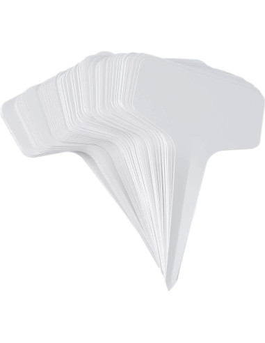 100 Etiquetas de Jardín MIHEY Tipo T con Bolígrafo Blancas 6x10cm