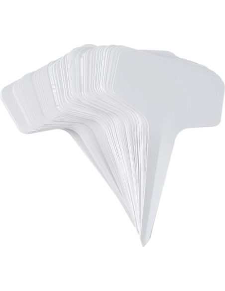 100 Etiquetas de Jardín MIHEY Tipo T con Bolígrafo Blancas 6x10cm