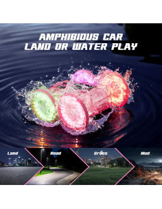 Coche RC Anfibio BFUNTOYS YL-103 Rosa 4WD LED 70 Min 2
