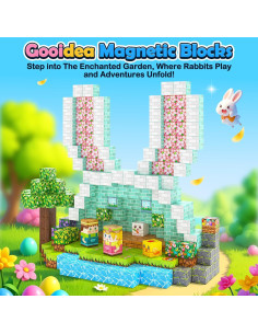 108 Piezas Bloques Magnéticos Gooidea Jardín Conejo 1,05 kg 2