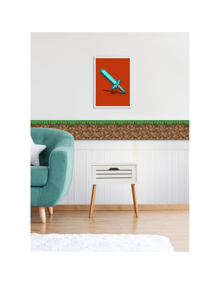 Borde de Papel Tapiz Autoadhesivo RoomMates Minecraft Verde 457cm
