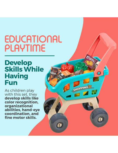 Conjunto de Supermercado MEDca 47 Piezas con Escáner y Carrito