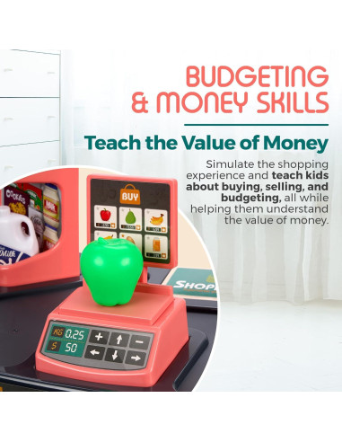 Conjunto de Supermercado MEDca 47 Piezas con Escáner y Carrito