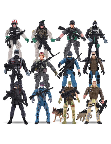 Figuras de Acción Soldados 3 Nutrias 12PCS con Armas