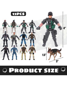 Figuras de Acción Soldados 3 Nutrias 12PCS con Armas 2