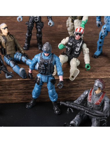 Figuras de Acción Soldados 3 Nutrias 12PCS con Armas