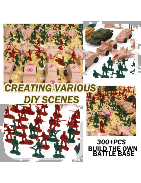 Juego de Soldados de Plástico TENYEAH 308 Piezas con Alfombrilla Juego de Soldados de Plástico TENYEAH 308 Piezas con Alfombrilla