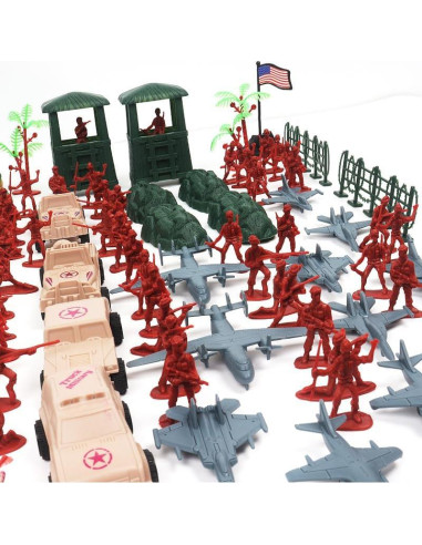 Juego de Soldados de Plástico TENYEAH 308 Piezas con Alfombrilla