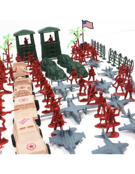Juego de Soldados de Plástico TENYEAH 308 Piezas con Alfombrilla Juego de Soldados de Plástico TENYEAH 308 Piezas con Alfombrilla