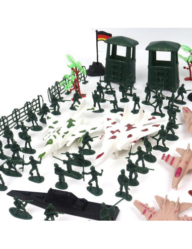 Juego de Soldados de Plástico TENYEAH 308 Piezas con Alfombrilla
