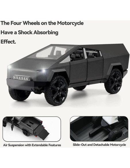 Camión de Juguete Escala 1:24 Fubarbar Gris Oscuro con Sonido Camión de Juguete Escala 1:24 Fubarbar Gris Oscuro con Sonido