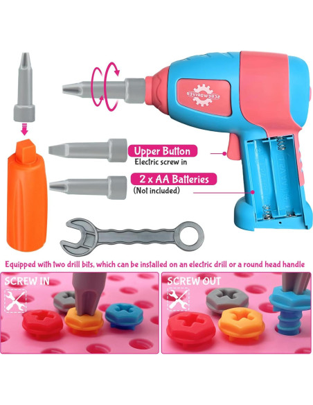 Set de Juguetes de Taladro Unicornio AquaArcc 351 Piezas Set de Juguetes de Taladro Unicornio AquaArcc 351 Piezas