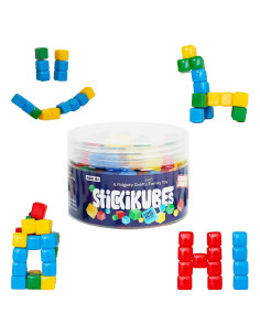 KOMARC GAMES StickiKubes 125 Cubos Apilables Arcoíris
