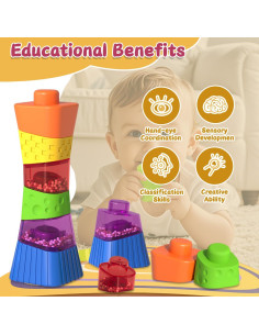 Bloques Apilables Montessori SHANTOU 6 Piezas 13.7 cm 2