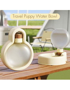 Botella de Agua Portátil para Perros Aimondow 350ml Beige 2
