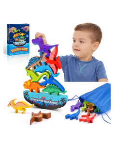 Juguetes de Apilamiento de Madera Dinosaurios Ipourup 320g