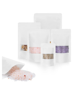 100 Bolsas Kraft Reutilizables Larzack 11.94x19.81 cm con Cierre