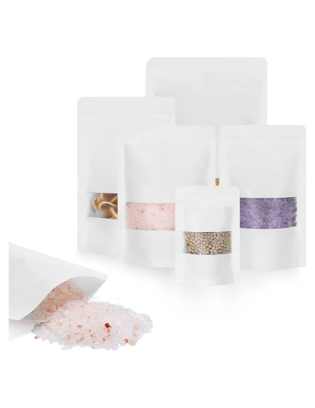 100 Bolsas Kraft Reutilizables Larzack 11.94x19.81 cm con Cierre