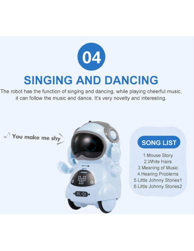 Robot Mini Interactivo GoolRC Azul con Voz y Baile