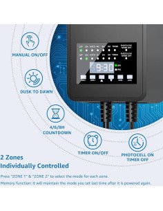 Transformador de Paisaje Sunvie 300W 2 Salidas Controladas 2