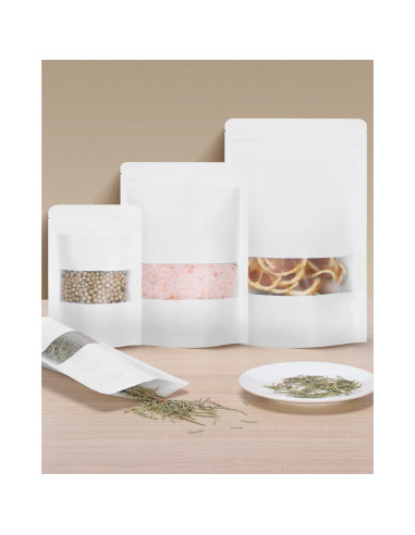 100 Bolsas Kraft Reutilizables Larzack 11.94x19.81 cm con Cierre