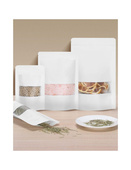 100 Bolsas Kraft Reutilizables Larzack 11.94x19.81 cm con Cierre